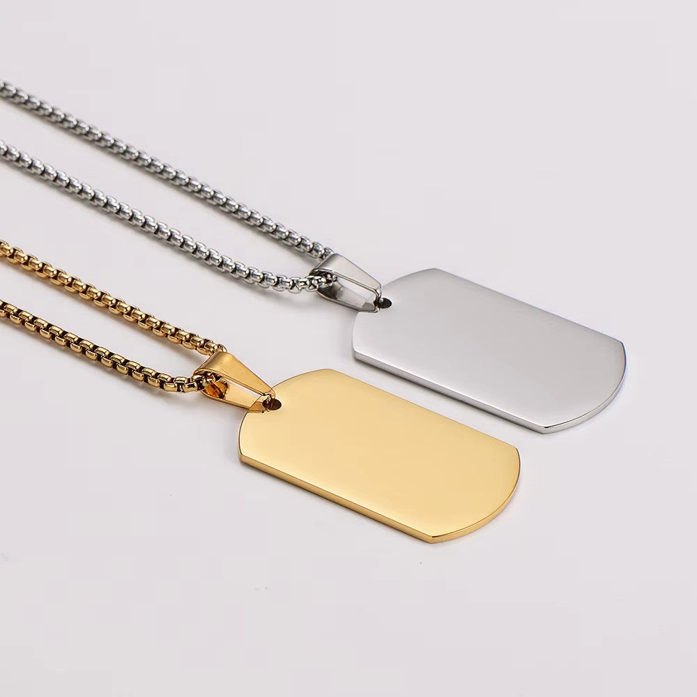 Personalized Laser Engraved Army Dog Tag Necklace – Custom Name, Date & Message