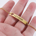 Personalized Gold Bar Bracelet with Laser Engraving – Heart Cutout – Custom Name, Date, Initials