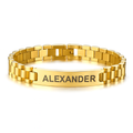 Custom Laser-Engraved Name Bracelet — Gold / Silver / Black