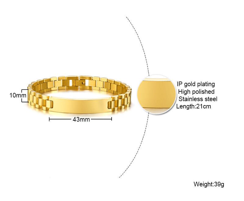 Custom Laser-Engraved Name Bracelet — Gold / Silver / Black