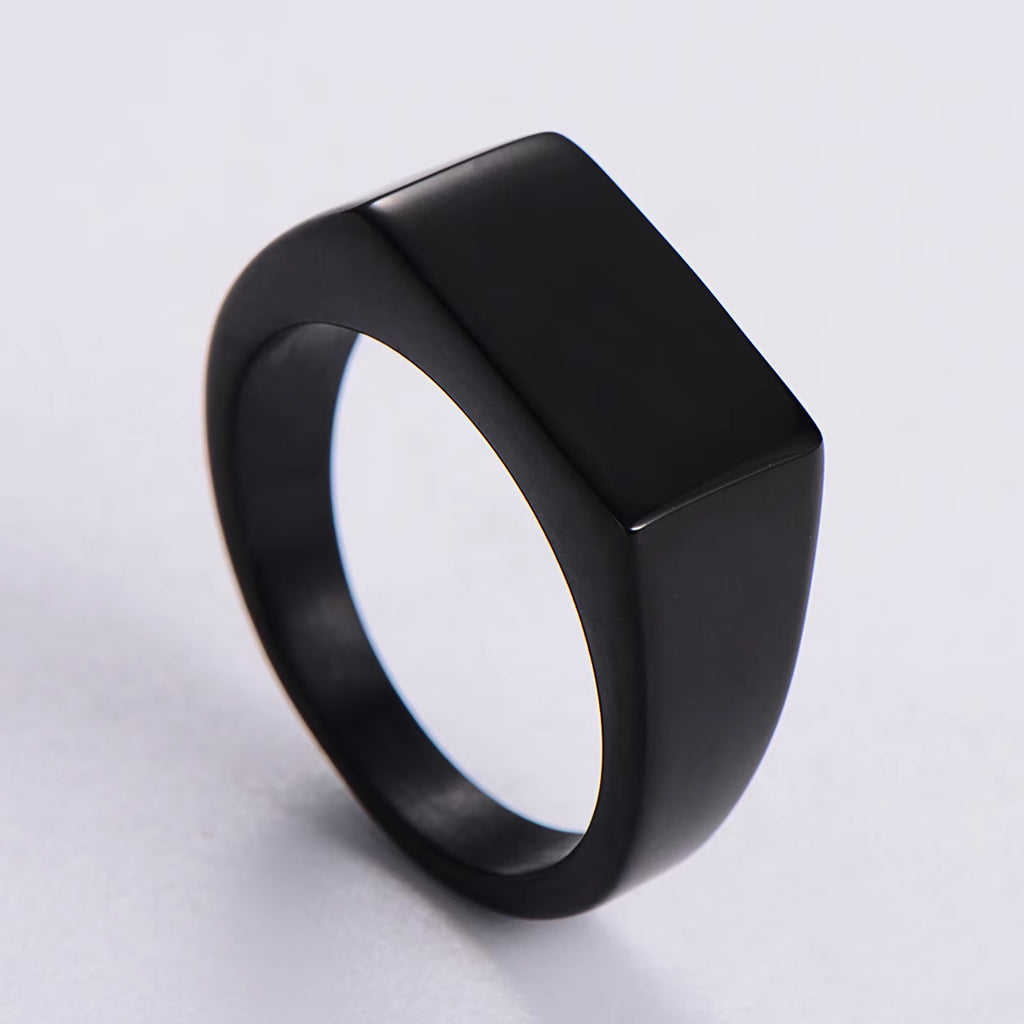 Custom Engraved Name Ring for Men – Black/Gold/Silver | Sizes 6–12