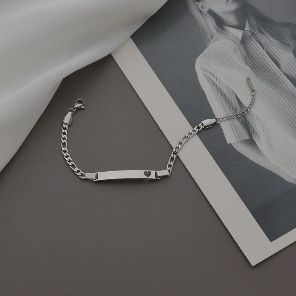 Heart Custom Engraved Bracelet for Women