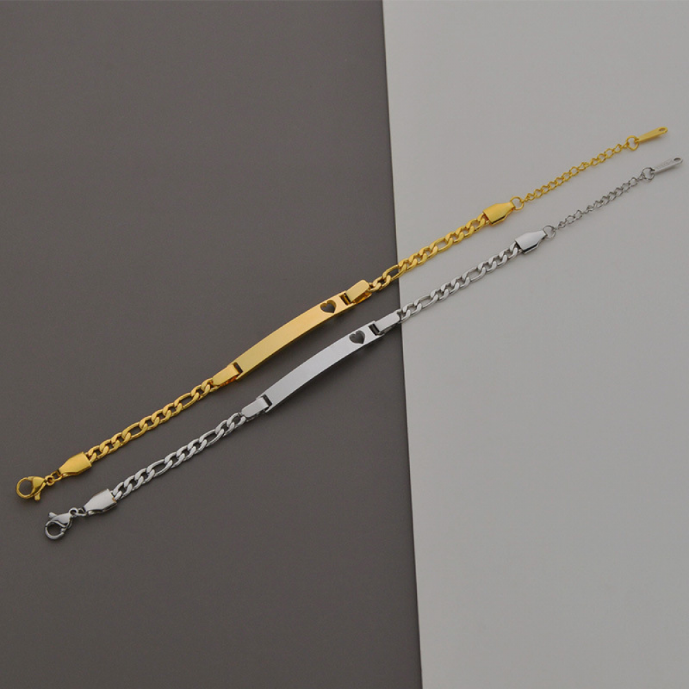 Heart Custom Engraved Bracelet for Women