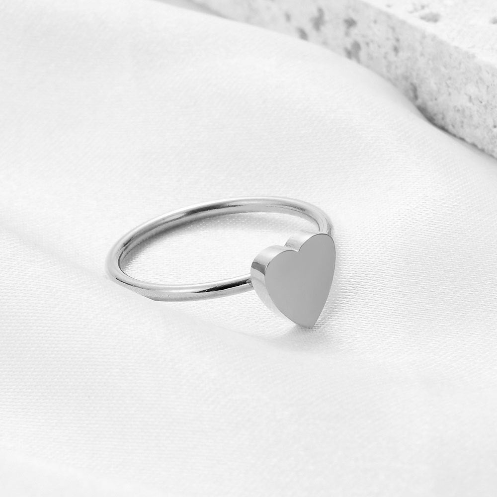 Custom Engraved Ladies Heart Ring - Gold & Silver