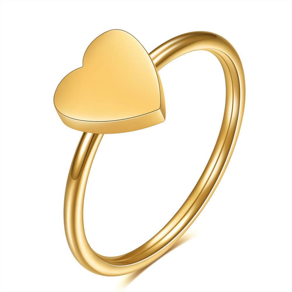 Custom Engraved Ladies Heart Ring - Gold & Silver