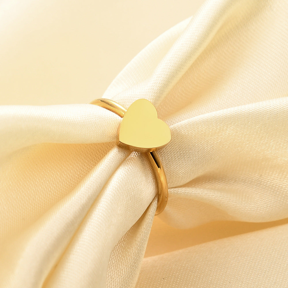 Custom Engraved Ladies Heart Ring - Gold & Silver