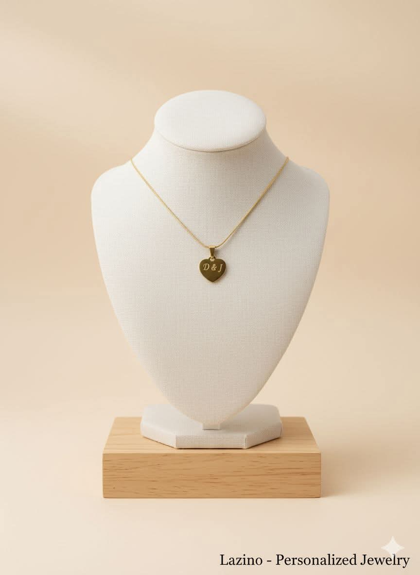 Personalized Heart Necklace – Custom Initials Pendant (Gold & Silver) | Lazino Jewelry