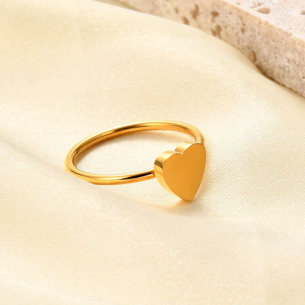 Custom Engraved Ladies Heart Ring - Gold & Silver